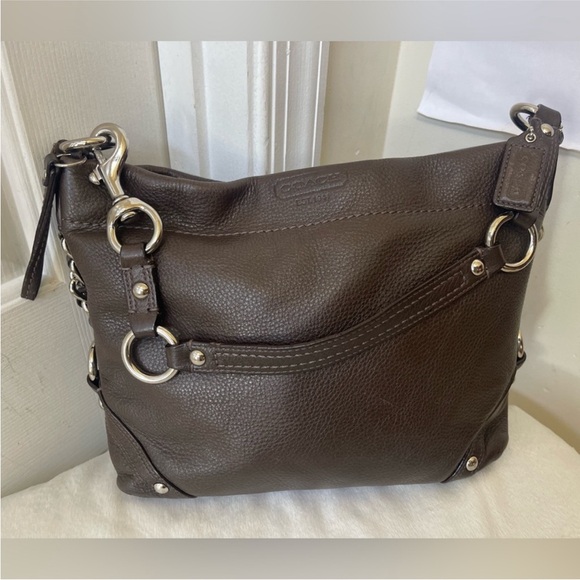 Coach Carly Brown Leather Shoulder Bag EUC - Picture 2 of 9